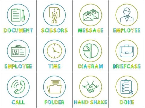 Document and Scissors Icons Vector Illustration Illustrazione stock