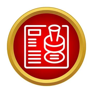 Document and stamp icon representing legal verification process Stock Illustration