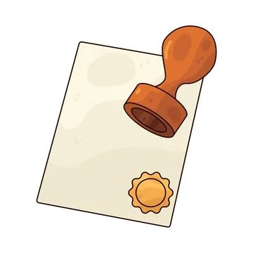 Document and stamp illustration Illustrazione stock