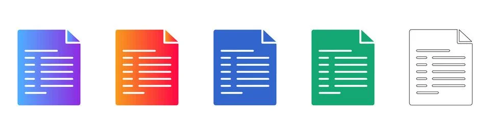 Document and Text File Format Icons Ilustración de archivo