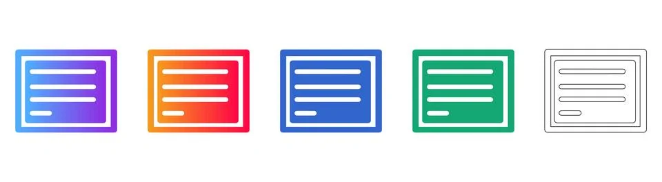 Document and Text File Interface Icons Stockillustratie