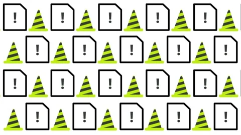 Document And Warning Cone Pattern Stock Footage 346803859