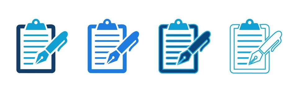 Document approval and rejection process icon set. Featuring clipboard with .. Stock Illustration