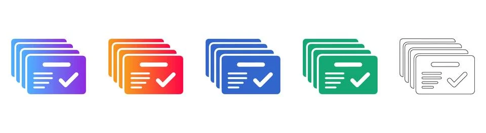 Document Approval and Verification Icons Stock Illustration