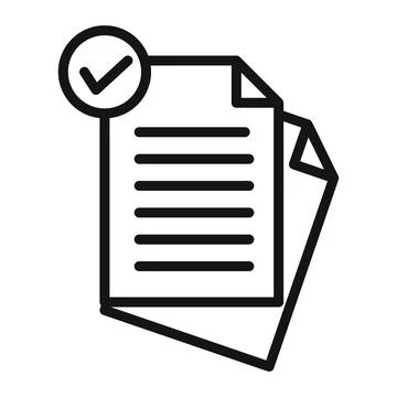 Document Approval Check Icon Ideal for Legal and Administrative Tasks Illustrazione stock