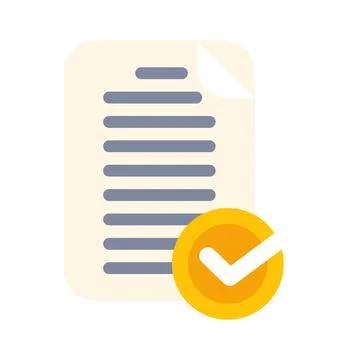 Document approval with check mark symbol illustration 스톡 일러스트