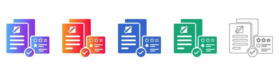 Document Approval Checklist Icons 库存插图