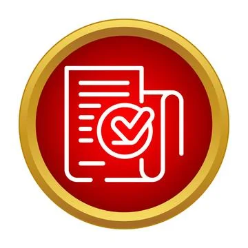 Document approval icon checking agreement or validation Stockillustratie
