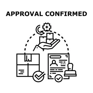 Document approval process confirming successful deal Stock Illustration