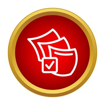 Document approval process icon verifying files Stock Illustration