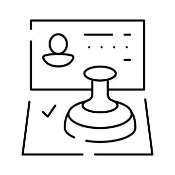 Document approval process with official stamp illustration Ilustración de archivo