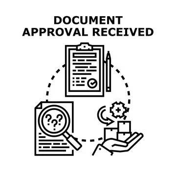 Document approval process with received confirmation result 스톡 일러스트