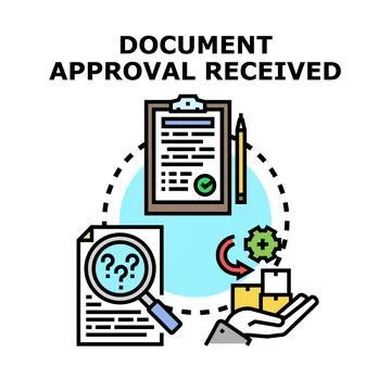 Document approval process with received confirmation result 스톡 일러스트