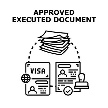 Document approval process validating official legal paperwork 스톡 일러스트
