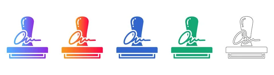 Document Approval Stamp Icons イラスト素材