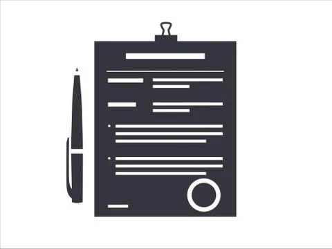 Document with approval stamp Stock Illustration