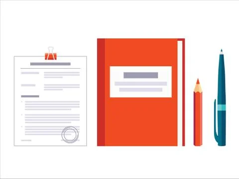 Document with approval stamp Illustrazione stock