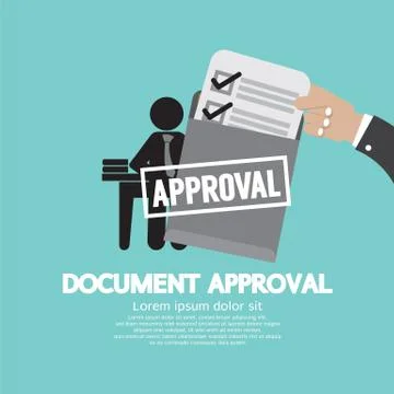 Document Approval Vector Illustration Stock Illustration