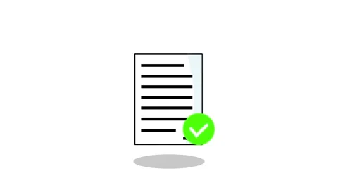 Document approved animated document with green check mark isolated 4k Stock Footage 325039632