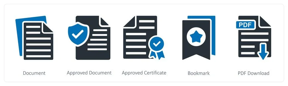 Document, approved document, bookmark Stock Illustration