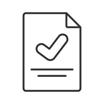 Document approved icon in line design. Document approved, task completed Stock Illustration