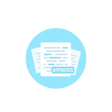 Document approved vector icon Stock Illustration