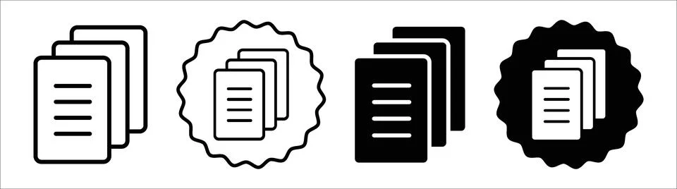 Document archive icon logo set vector 库存插图