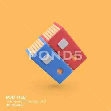 Document archive isolated 3d render icon illustration Modello PSD