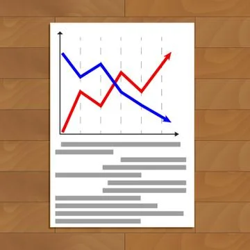 Document with arrow chart Stock Illustration