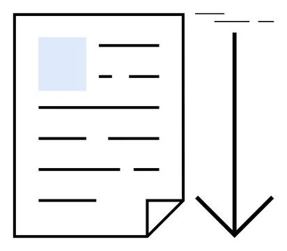 Document with Arrow Indicating Download or Export Option in Minimalist Design Stock Illustration