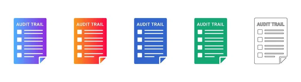 Document Audit Trail Icons for Software Illustrazione stock