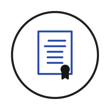 Document authentication emblem with seal signifies validity verification an.. Stock Illustration