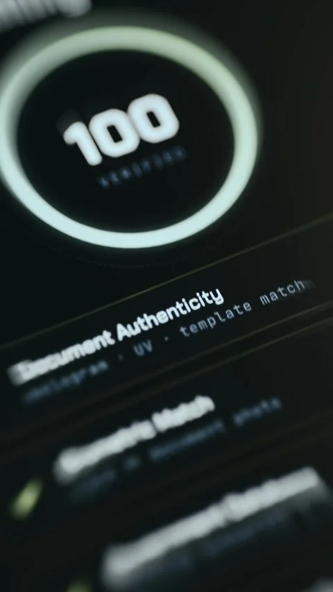 Document Authenticity Check - Digital Concept Close Up 動画素材 336947229