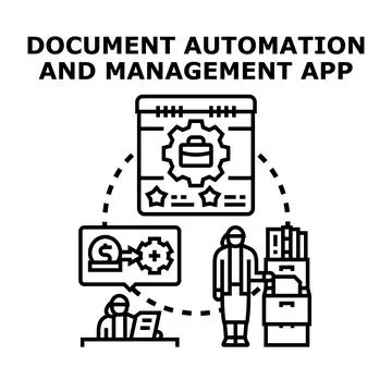 Document automation and management app improving business efficiency Stock-Illustration