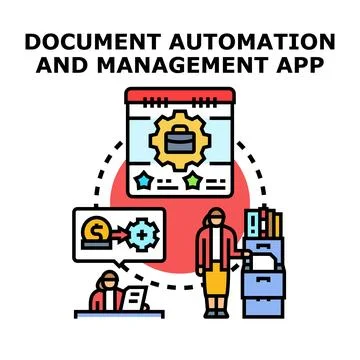 Document automation and management app improving business efficiency Illustration