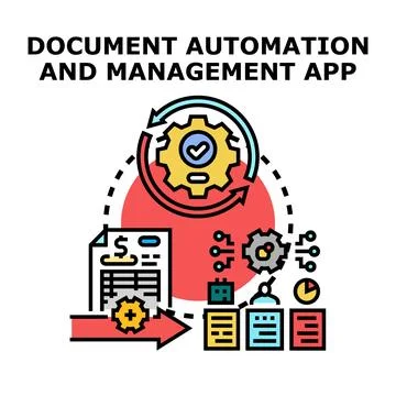 Document automation software digitizing administrative process workflow イラスト素材