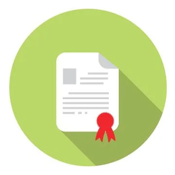Document Award Flat Icon Stock Illustration