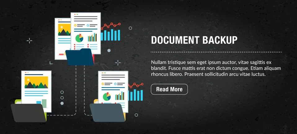 Document backup concept banner for internet. Stock Illustration