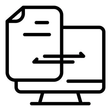 Document backup icon, outline style Stock Illustration