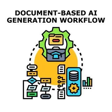 Document based artificial intelligence generation workflow process イラスト素材