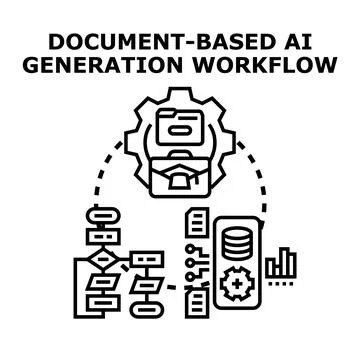 Document based artificial intelligence generation workflow process Illustrazione stock