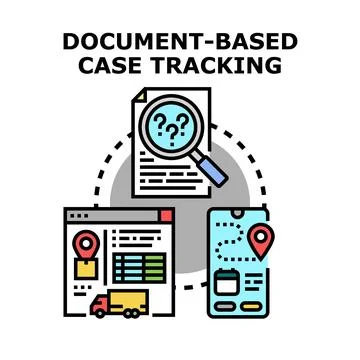 Document based case tracking and data management concept Stock Illustration
