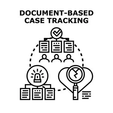 Document based case tracking icon vector concept Stock Illustration
