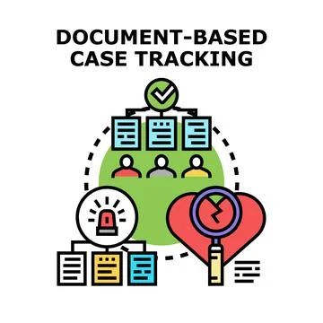 Document based case tracking icon vector concept Stock Illustration