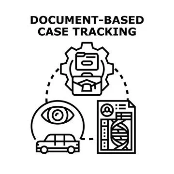 Document based case tracking system process vector Stock Illustration