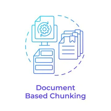 Document based chunking blue gradient concept icon Illustrazione stock