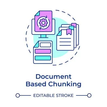 Document based chunking multi color concept icon Stock Illustration