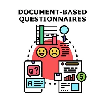 Document based questionnaires and digital survey concept 库存插图