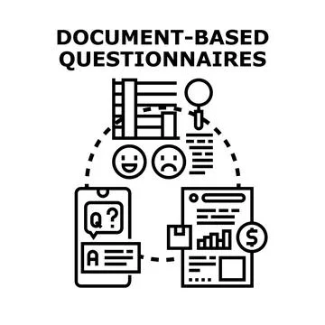 Document based questionnaires and digital survey concept Illustrazione stock