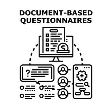 Document based questionnaires concept for data collection and research Stockillustratie